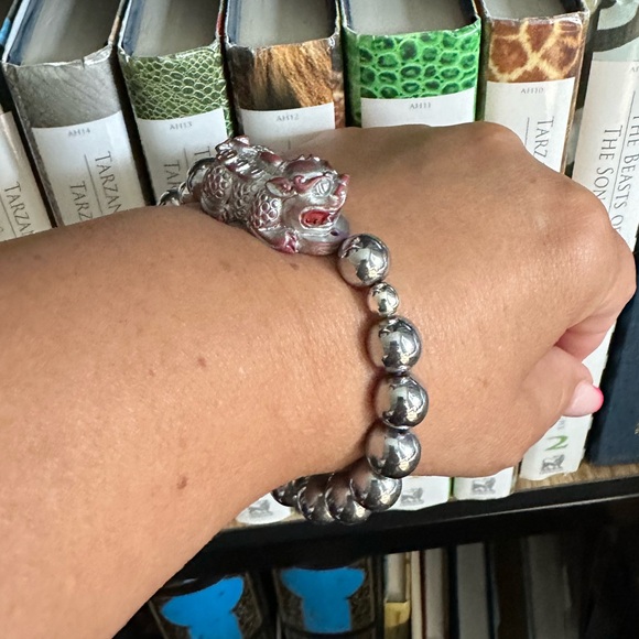 HEMATITE + CINNABAR NATURAL BRACELET size 7” - Picture 12 of 12